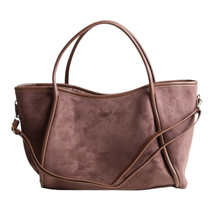 Faux Suede Plain Shoulder Bag - Especially Yours