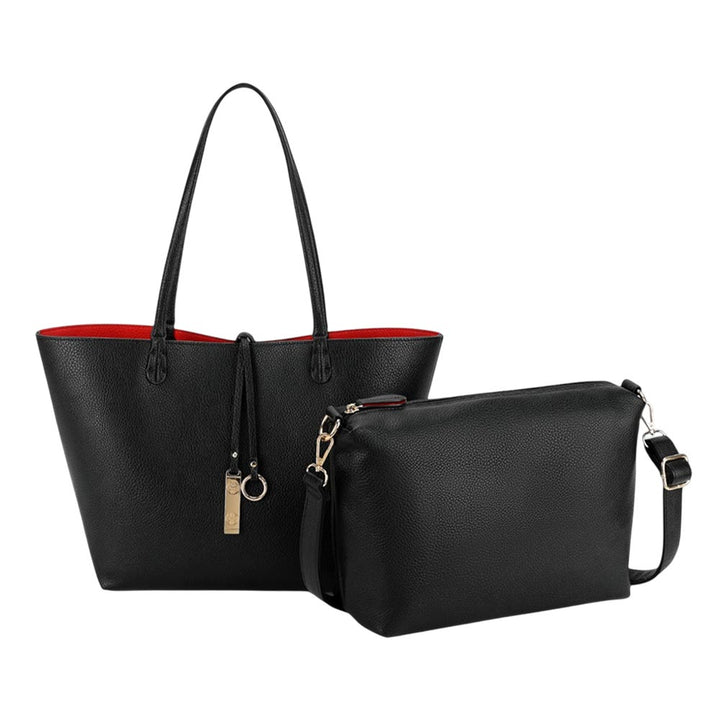 2PCS - Faux Leather Reversible Tote Crossbody Handbag Set - Especially Yours