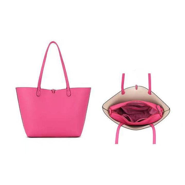 2PCS - Faux Leather Reversible Tote Crossbody Handbag Set - Especially Yours
