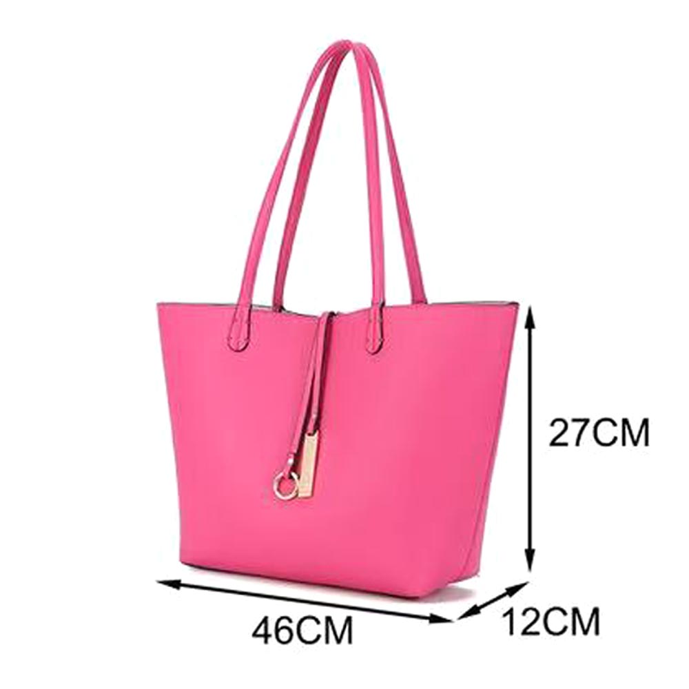 2PCS - Faux Leather Reversible Tote Crossbody Handbag Set - Especially Yours