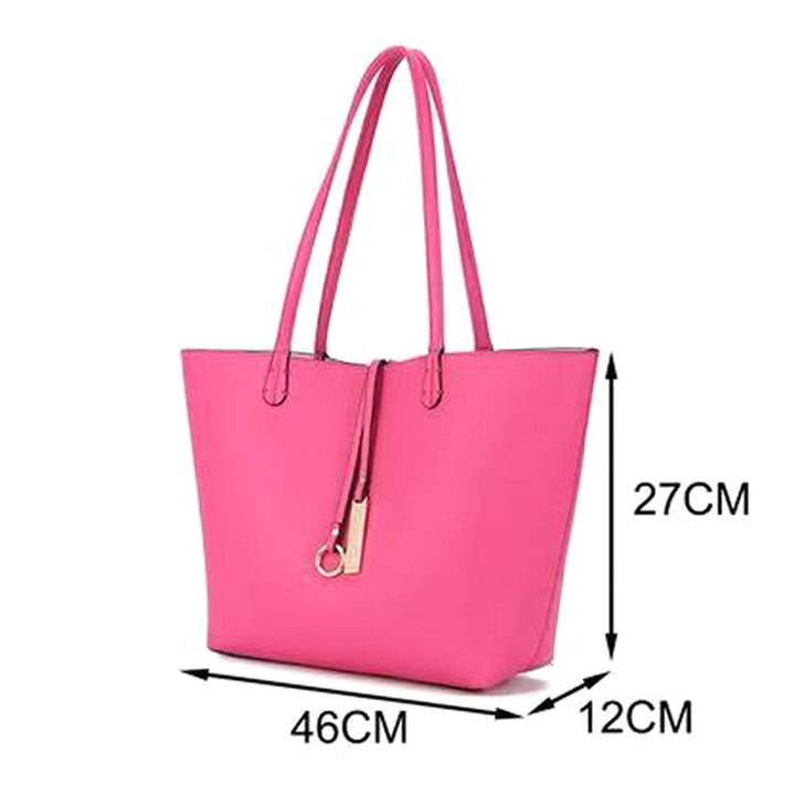 2PCS - Faux Leather Reversible Tote Crossbody Handbag Set - Especially Yours