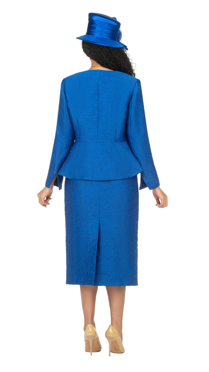 3pc Peplum Brocade Skirt Suit