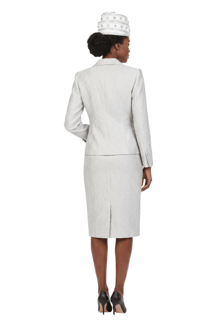 3pc Notch Collar Textured Fabric Skirt Suit - Especially Yours