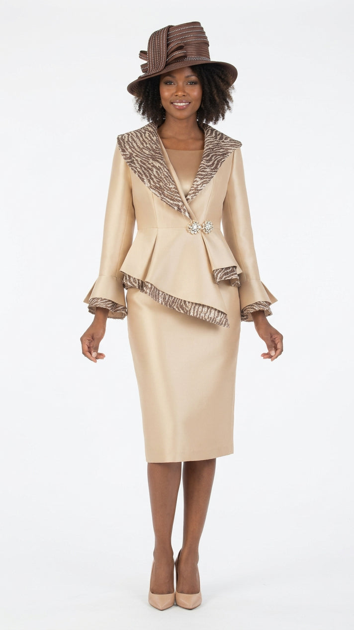 2pc Shawl Collar Uneven Jkt Sweep Skt Suit-Plus