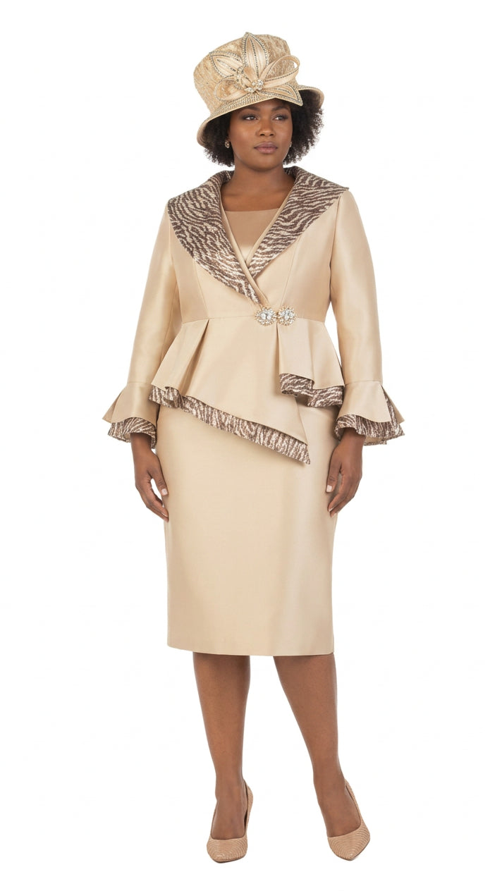 2pc Shawl Collar Uneven Jkt Sweep Skt Suit-Plus