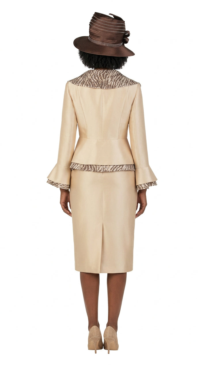 2pc Shawl Collar Uneven Jkt Sweep Skt Suit-Plus