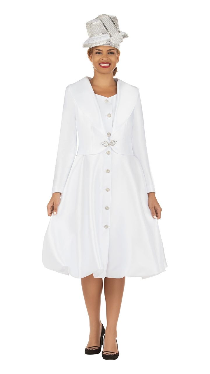 Faux 2pc Silky Twl Shawl Collar Coat Dress