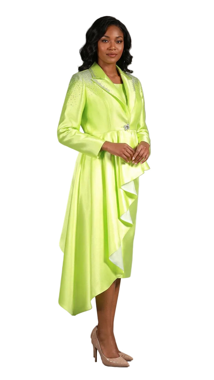 3pc Silky Twl Skt Suit w/ Uneven Rfl Stoned Jkt