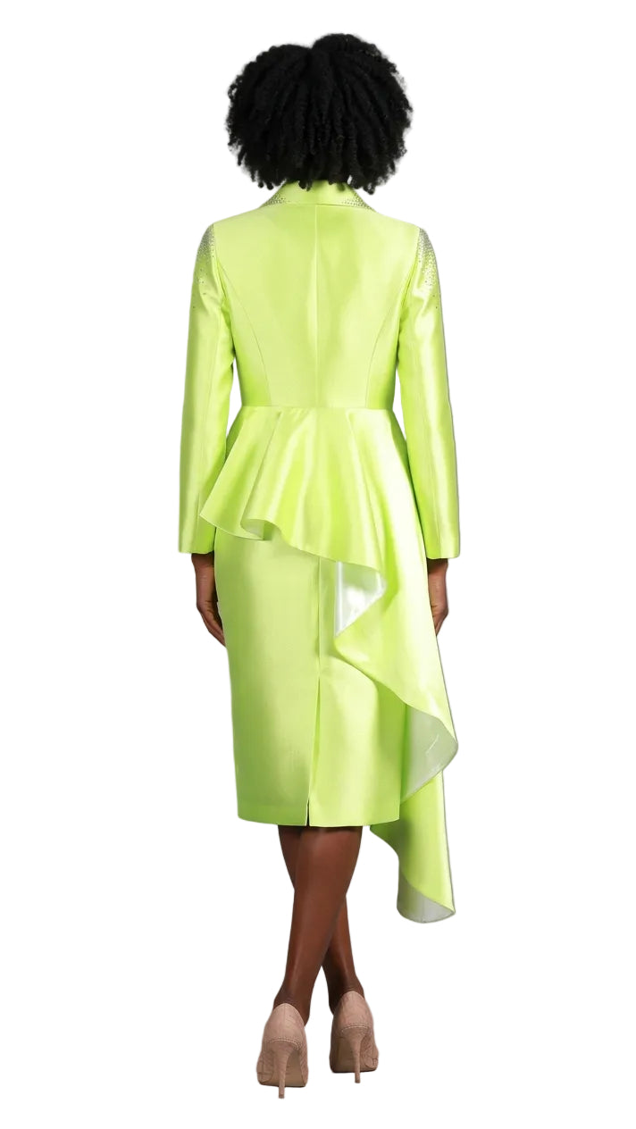 3pc Silky Twl Skt Suit w/ Uneven Rfl Stoned Jkt