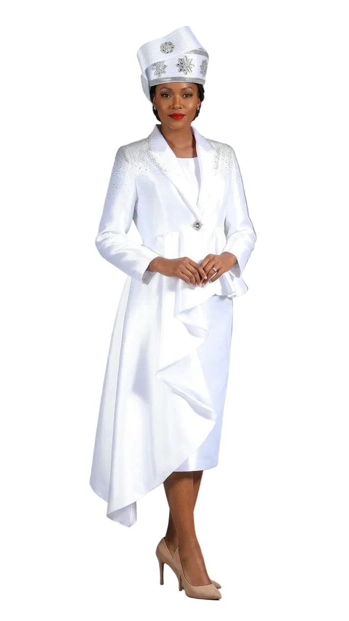 3pc Silky Twl Skt Suit w/ Uneven Rfl Stoned Jkt