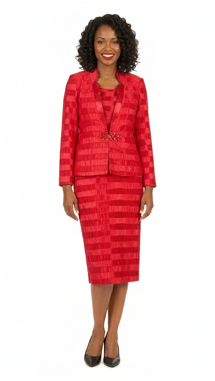Classic Crinkle Satin 3pc Suit Ensemble-Plus