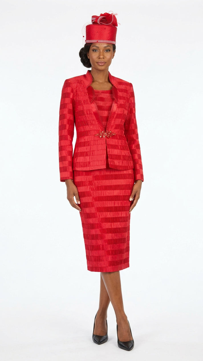 Classic Crinkle Satin 3pc Suit Ensemble-Plus