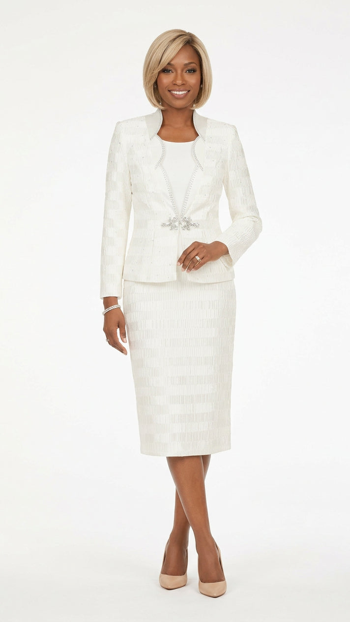 Classic Crinkle Satin 3pc Suit Ensemble