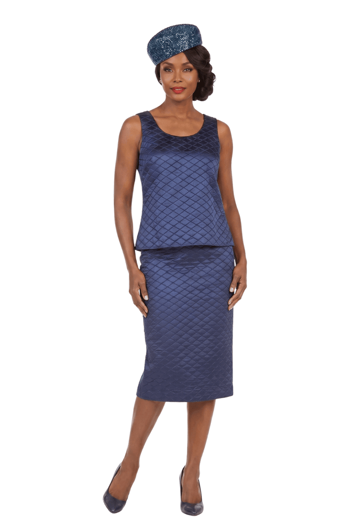 3pc Quilted Peplum Skirt Suit with Brooch - Plus - Especially Yours