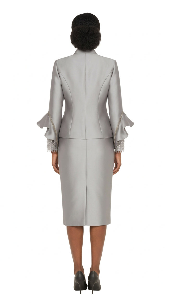 3pc Rfl-Cuff Jkt, Cami&Fringe Skirt Suit-Plus
