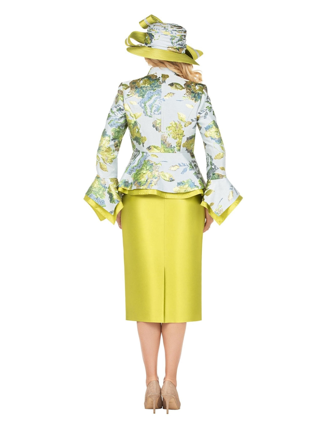 Floral Brocade 3pc Skirt Suit w/ Peplum Jkt - Especially Yours