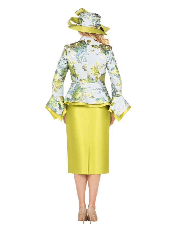 Floral Brocade 3pc Skirt Suit w/ Peplum Jkt - Especially Yours