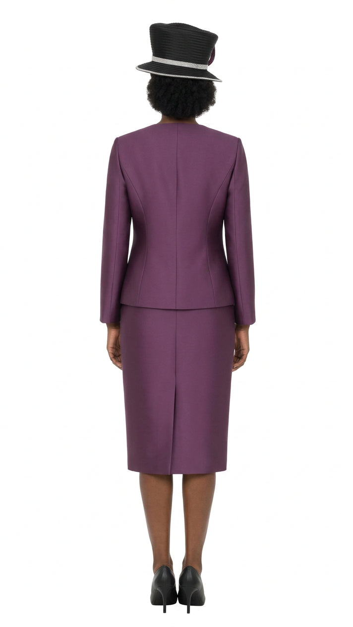 Embellished Lace & Silky Twill 3pc Skirt Suit