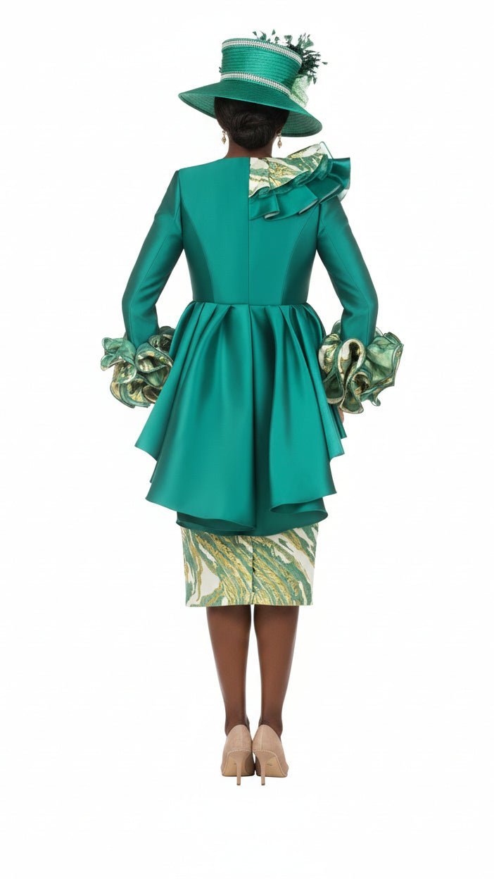 Regal Cascade 3pc Silky Twill&Brocade Skirt Suit - Especially Yours