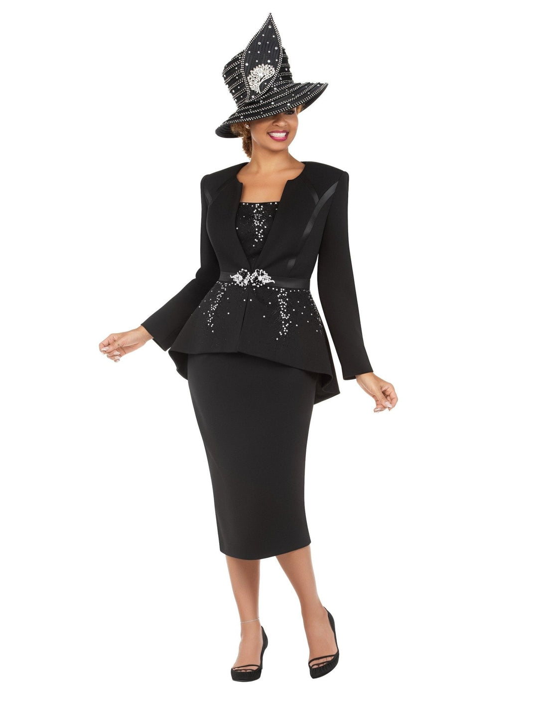 Crystal Elegance 3 Piece Peplum Skirt Suit - Especially Yours
