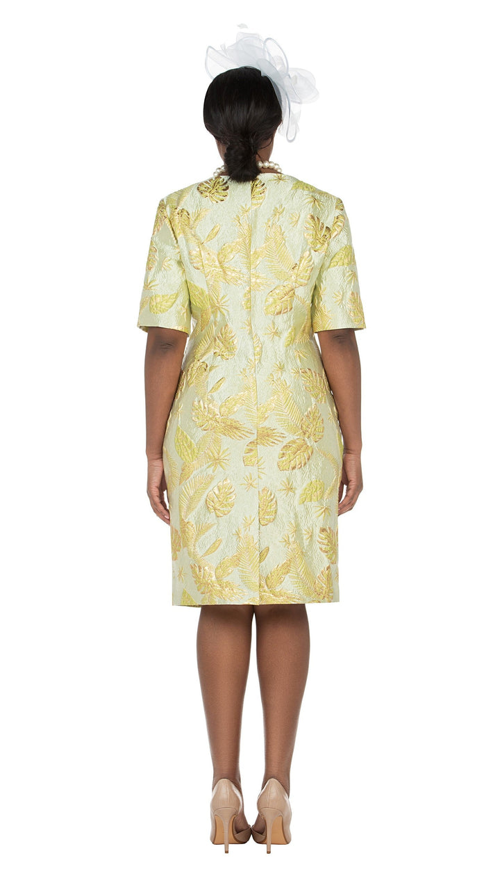 Short Slv Brocade Sheath Dress - Plus