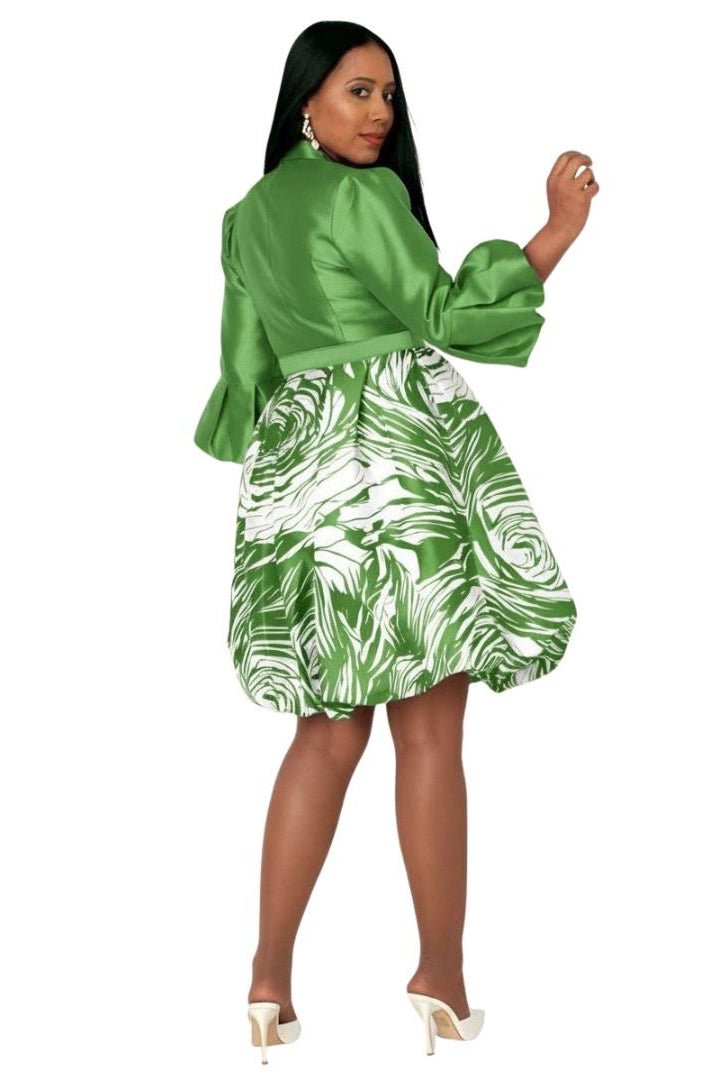 Puff Sleeve Fit & Flare Occasion Dress - 9845 - Especially Yours