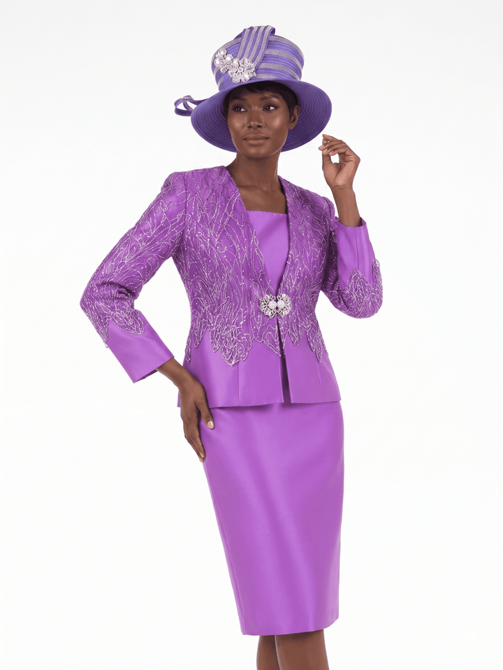 3pc Lux Lace&Sqns Ovrly Skt Suit-Plus - Especially Yours