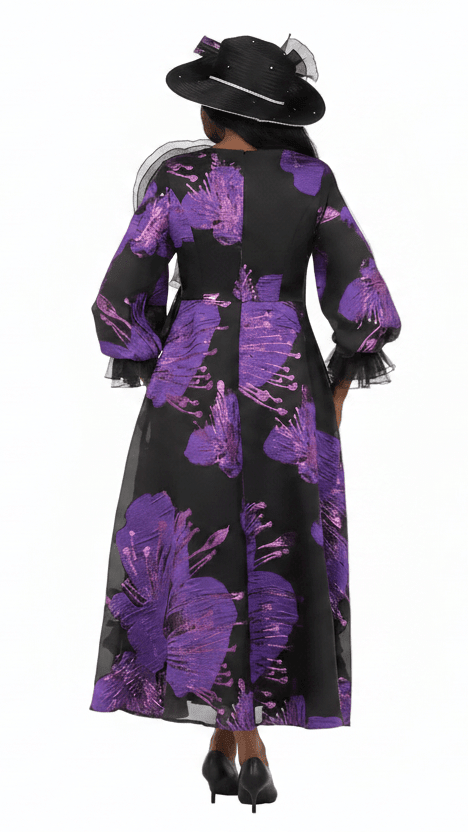 Metallic Brocade A-line Dress w/ Statement Flower - Especially Yours