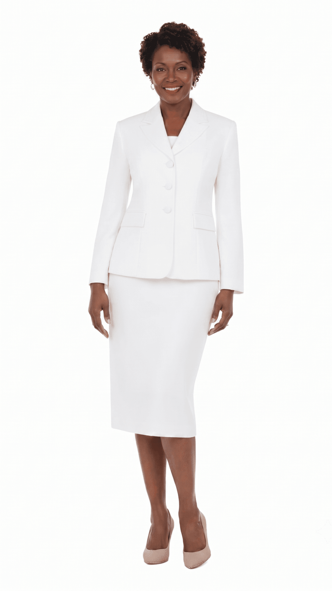 Classic Pinstripe Textured 2-Piece Skirt Suit - Especially Yours