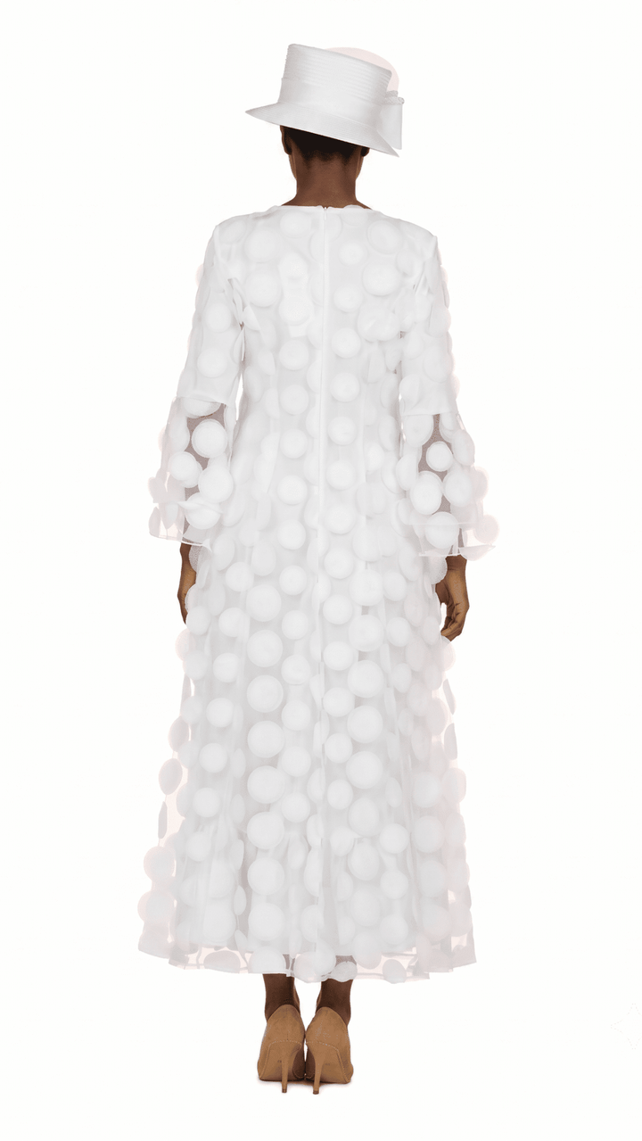 Elegant 3D Dot Mesh Bell Sleeve Maxi Dress-Plus - Especially Yours
