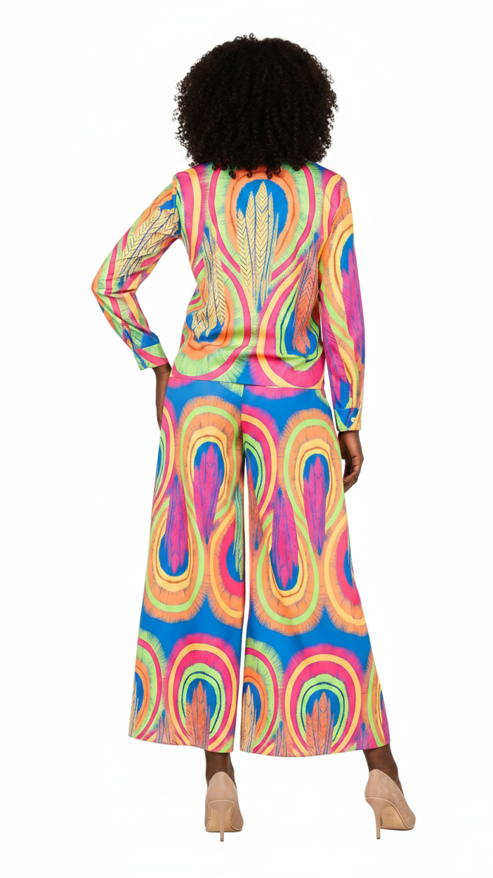 Colorful Confidence Printed 2-pc Pants Set - Especially Yours