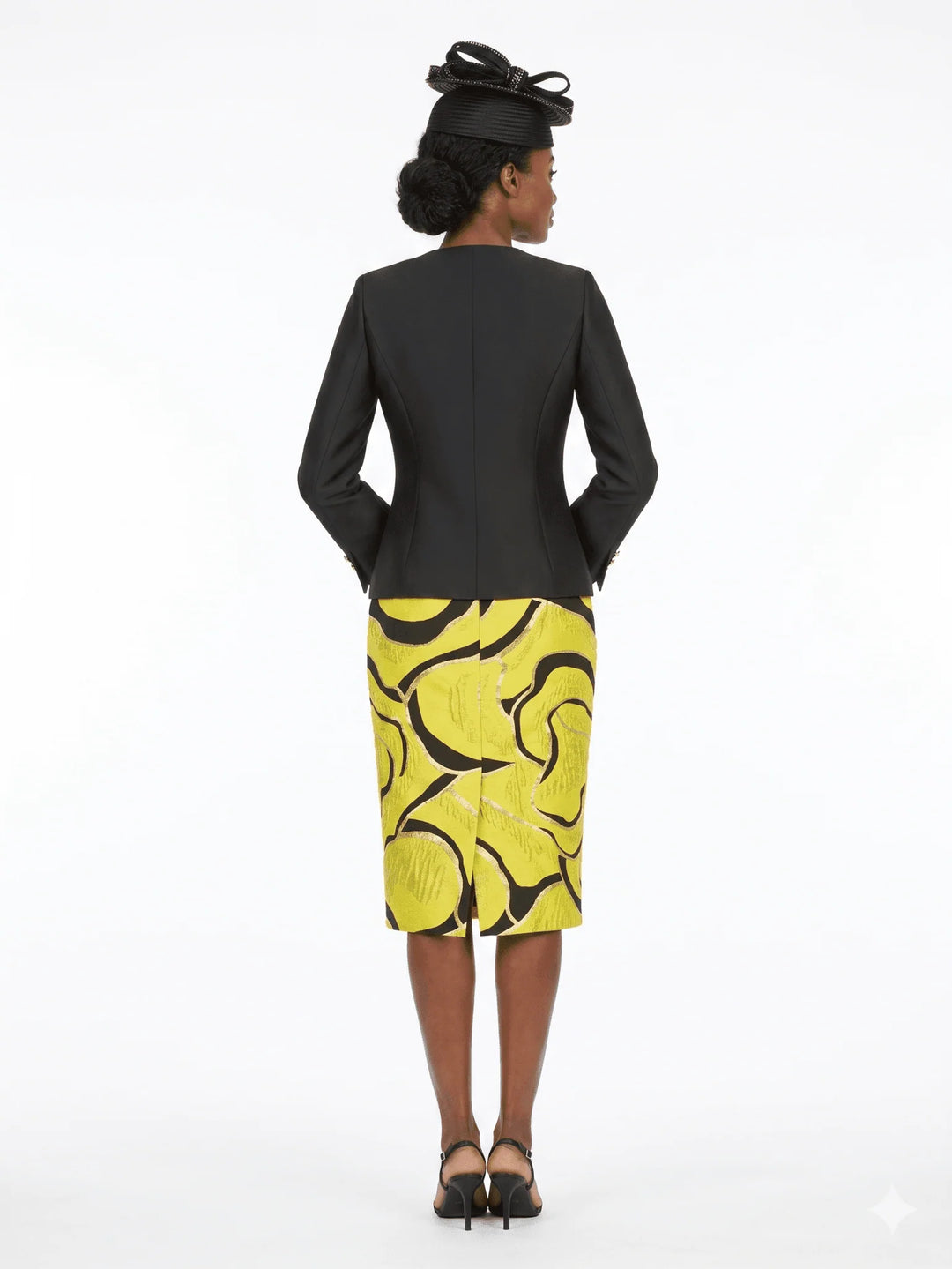3pc Brocade+Silky Twill Skirt Suit w/ Beads-Plus