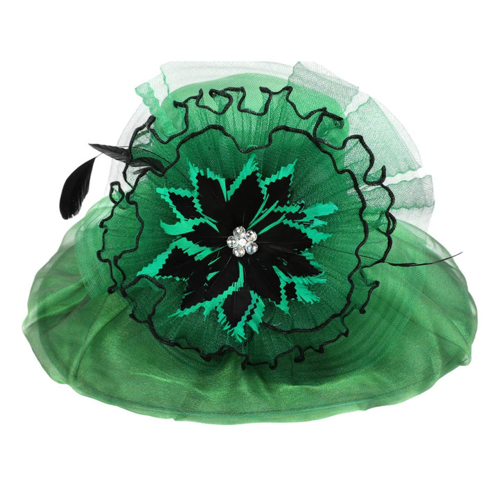 Bold Floral Accent Fascinator Headband Hair Clip Statement Dressy Hat
