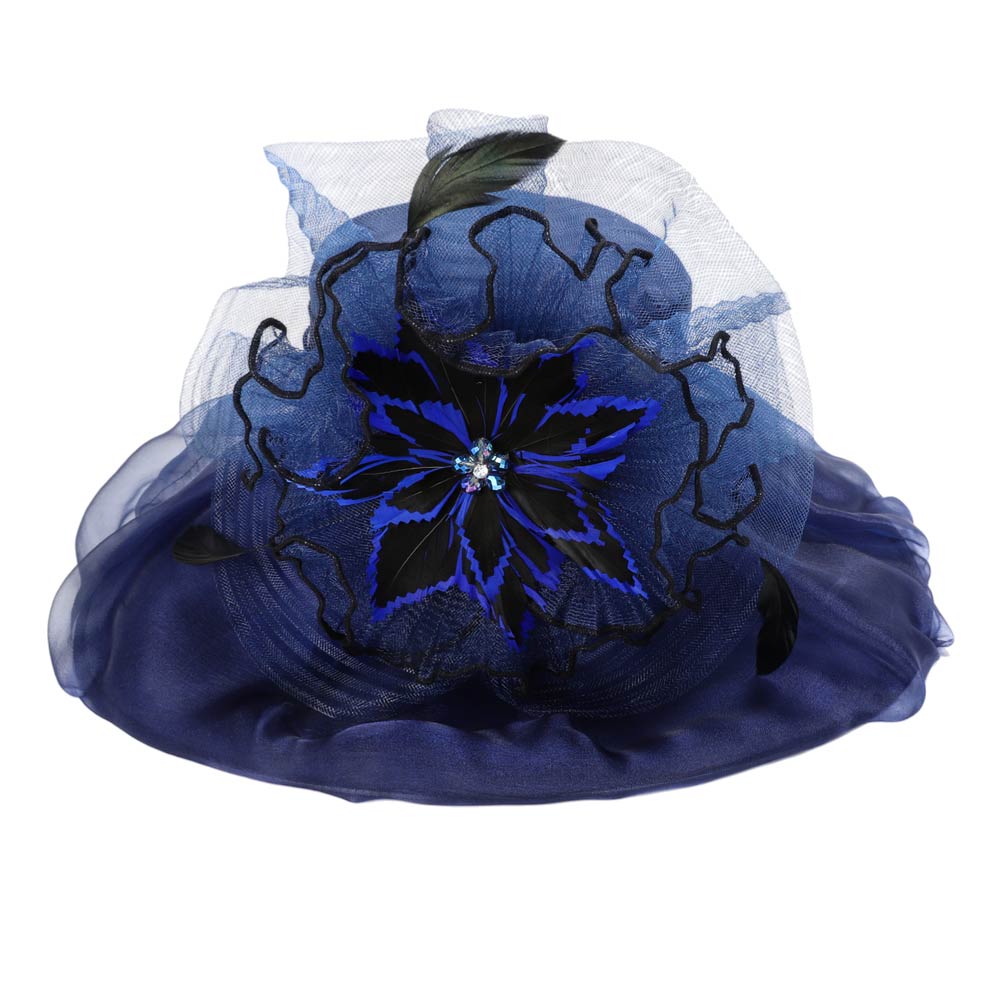 Bold Floral Accent Fascinator Headband Hair Clip Statement Dressy Hat