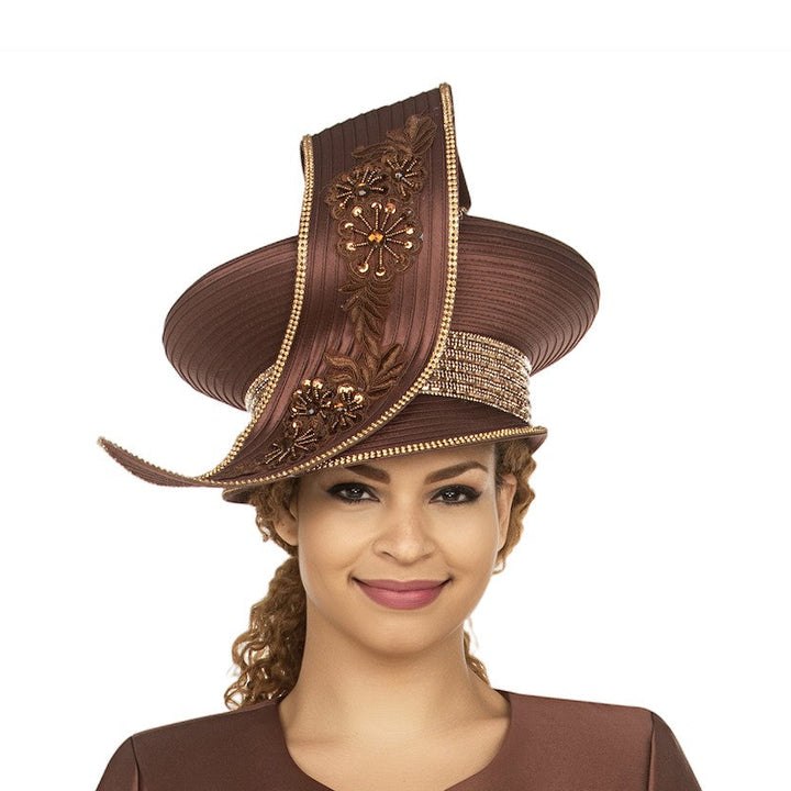Oversize Pillbox Hat w/ Embroidery, Beads&Stones