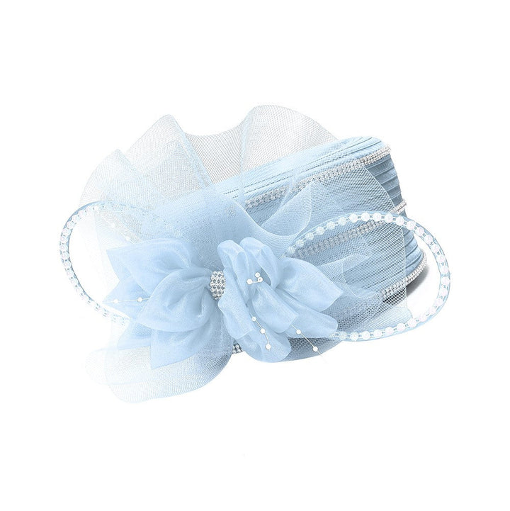 Satin Ribbon Pillbox w/ Mesh Flower Veil