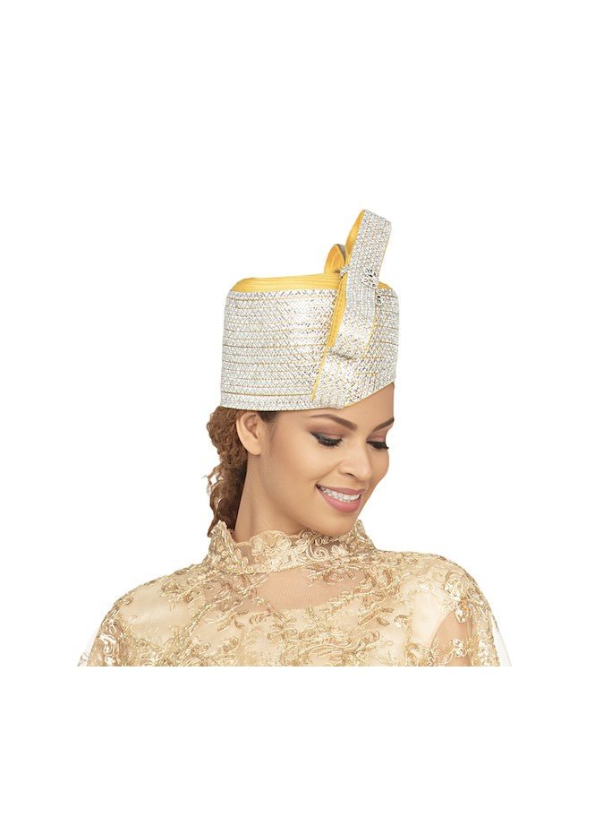 Massive Stoned Pillbox Hat w/ Stoned Ribbon Bow - Especially Yours