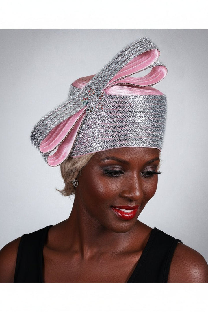Massive Stoned Pillbox Hat w/ Stoned Ribbon Bow - Especially Yours