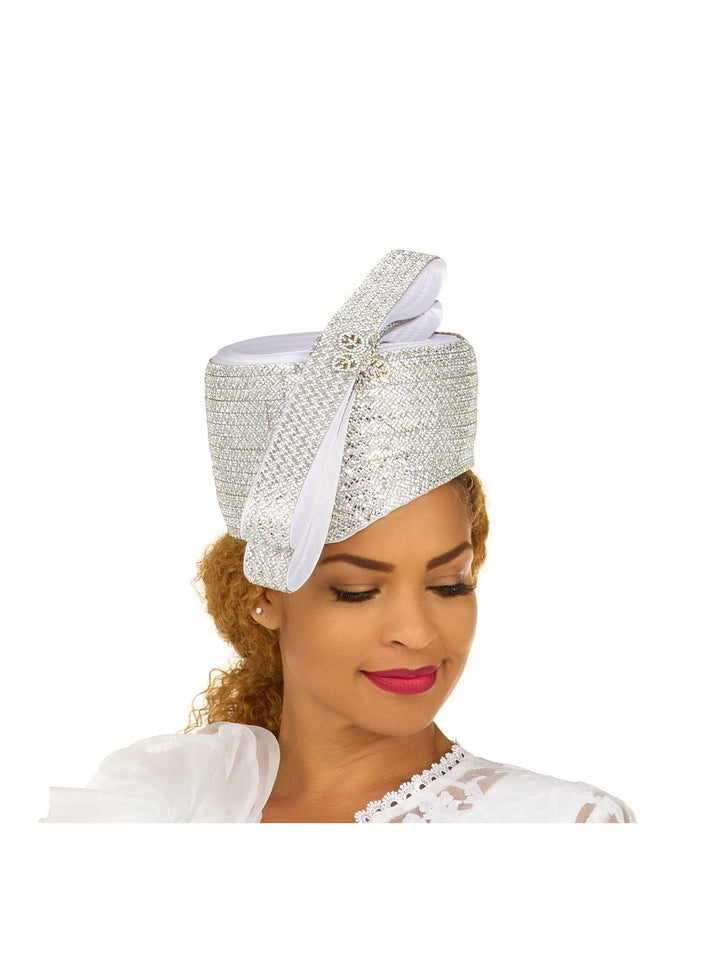Massive Stoned Pillbox Hat w/ Stoned Ribbon Bow - Especially Yours