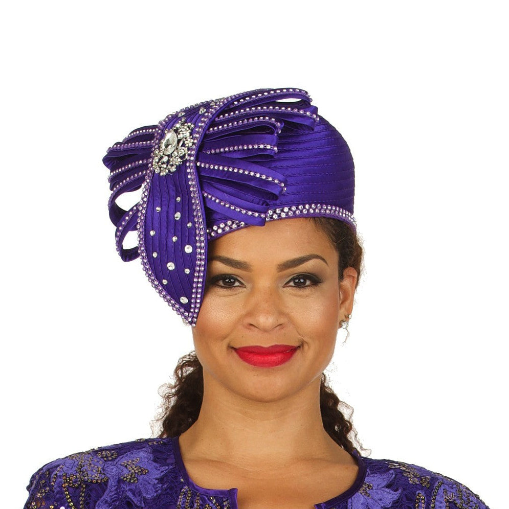 Pill Box Hat w/ Satin Ribbons and Stones