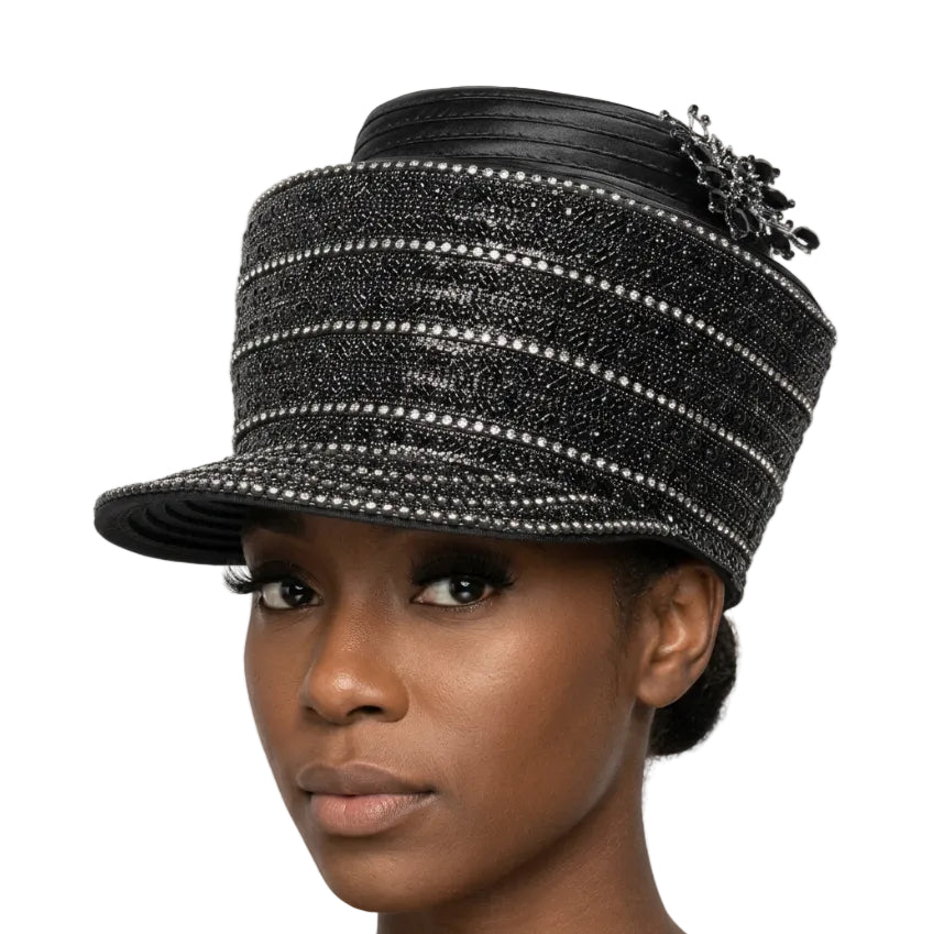 STONED CAP SHAPE RIBBON HAT