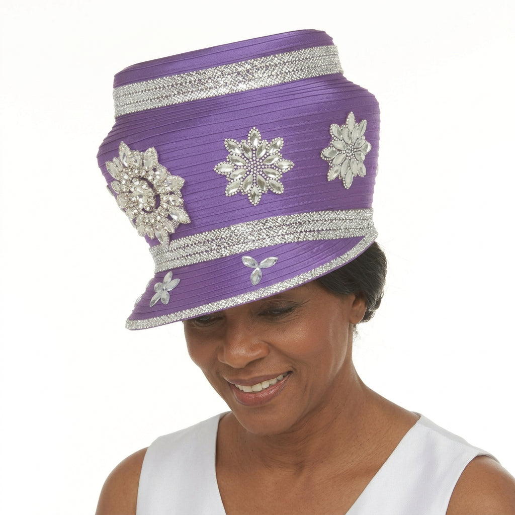 Rhinestone Patches Embellished Round Hat