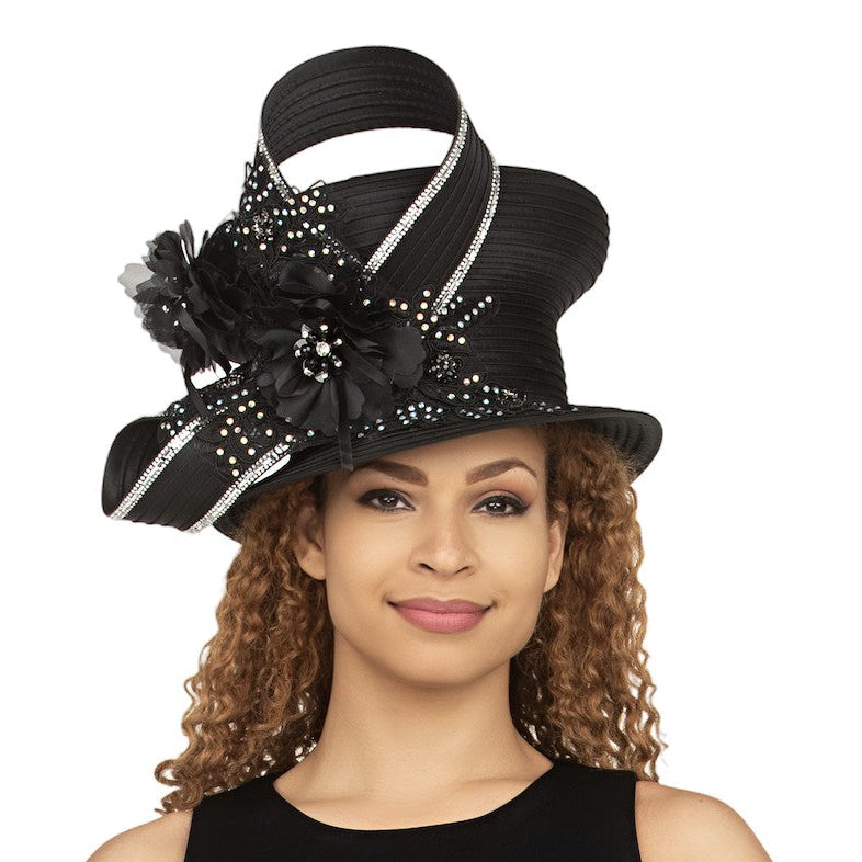 Small Brim Ribbon Hat w/ Ovsz Bow & Feather