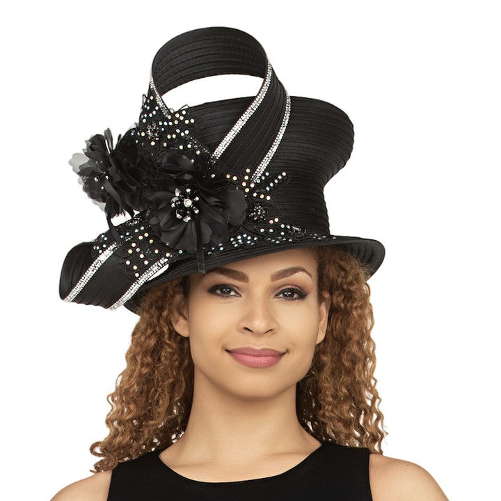 Small Brim Ribbon Hat w/ Ovsz Bow & Feather
