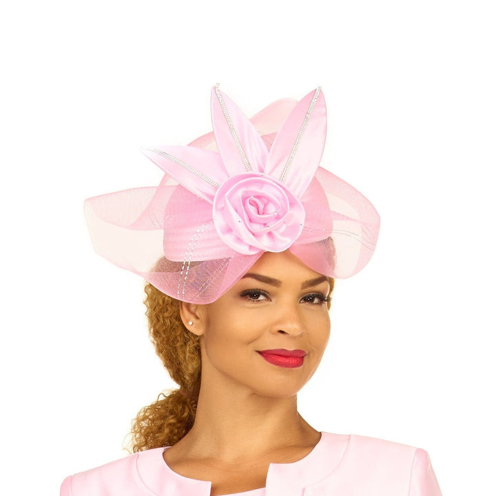 Pillbox Hat with Veil & Petal Rosette