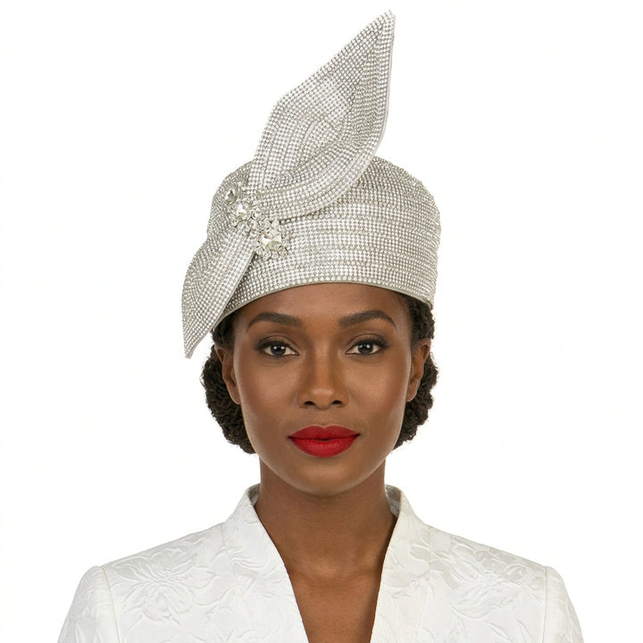 Fully Stoned Pillbox Hat w/ Bow