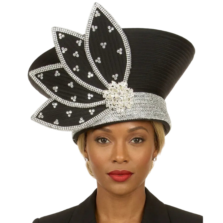 Rhinestone Petal Crown Statement Hat
