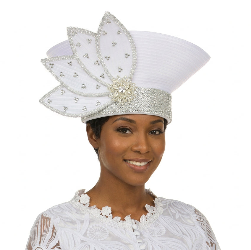 Rhinestone Petal Crown Statement Hat