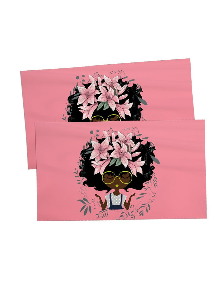 Two AFROBRATS Lily pillow shams – Black girl floral afro print in pink | Pardon My Fro | Especially Yours