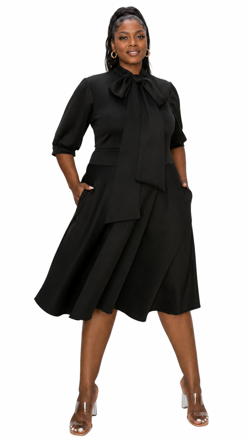Carina Donna Flare Dress w/ Pockets